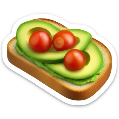 Avocado toast with cherry tomatoes on top sticker