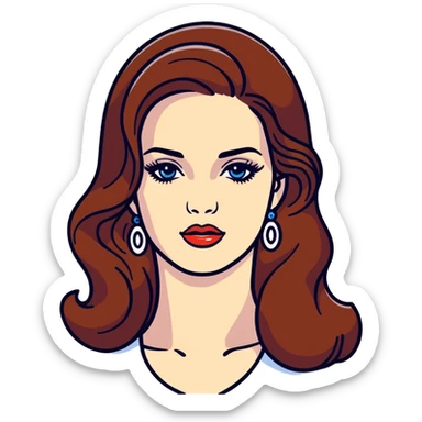 Lana Del Rey with retro Hollywood glamour sticker