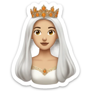 Hurrem Sultan 1 face with orange wavy hair long hair and crown  sticker