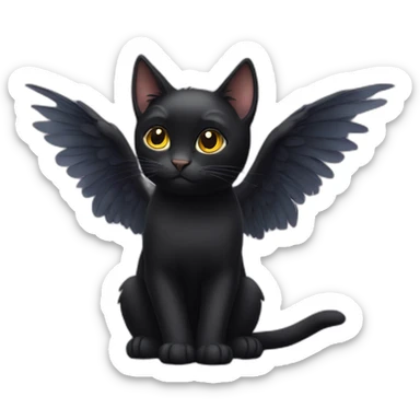 Black Cat with wings sticker
