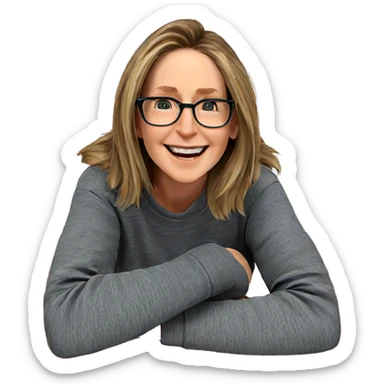 smiling girl with glasses sticker