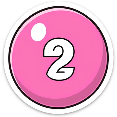 pink billiard ball with the number 23 inside a white circle sticker