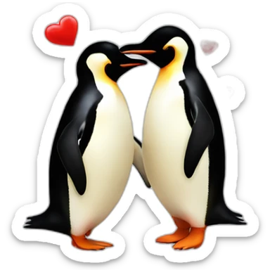 Penguin love sticker