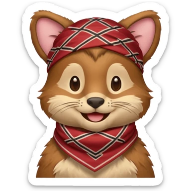 uniformed animal with bandanna sticker