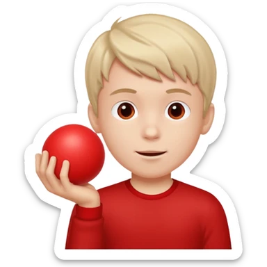 a son playing a ball sticker