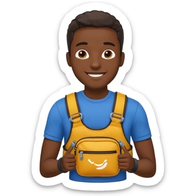 black man with waist bags sticker