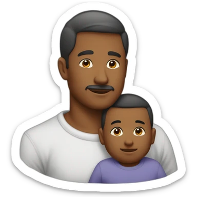 Bébé sur le dos à son père sticker