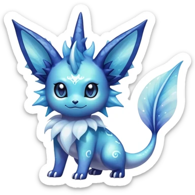 Nebulae Noibat-Vaporeon-Meowstic-Fakémon-hybrid-creature (full body)  sticker