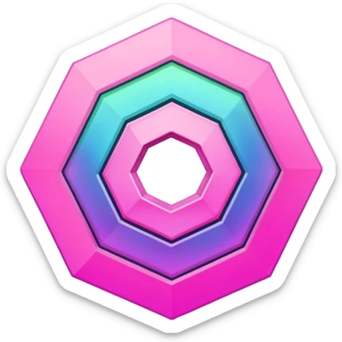 pink spiral hexagon  sticker