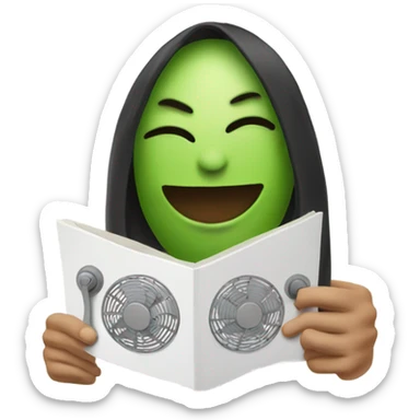 An avo switching on a fan sticker