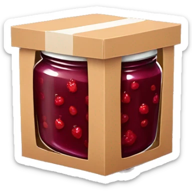A box overflowing with jam sticker