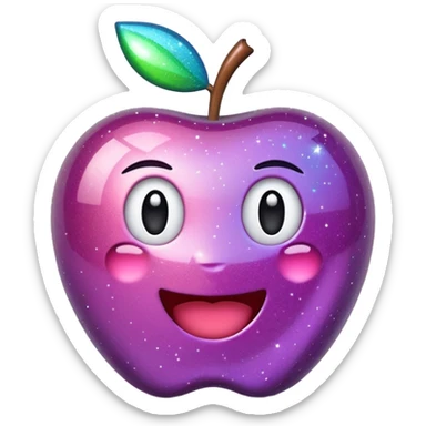 3D Apple-style emoji of scattered glitter, sparkling and shining in multiple colors. Rounded, glossy, smooth, soft shadows, white background.
 sticker