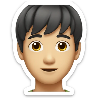asian boy with bangs-handsome-slightly tanned skin-big eyes sticker