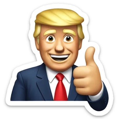 Trump with a thumbs up  sticker