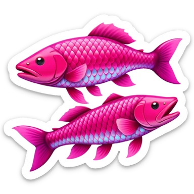 Neon pink pike fish  sticker