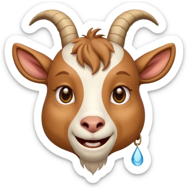 Goat Crying with laughter sticker
