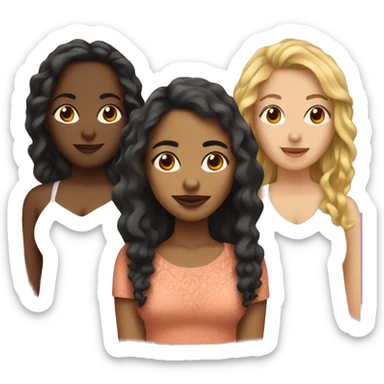 Three girlfriends, Mexican, Black and Mixed race sticker
