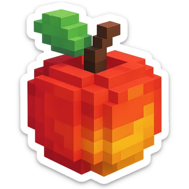 A voxel-style apple. sticker