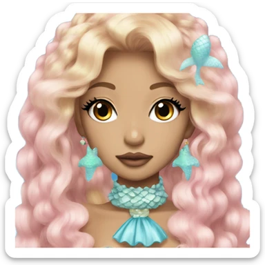 portrait hime gyaru mermaid sticker