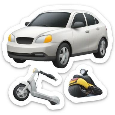 Car scooter accident sticker