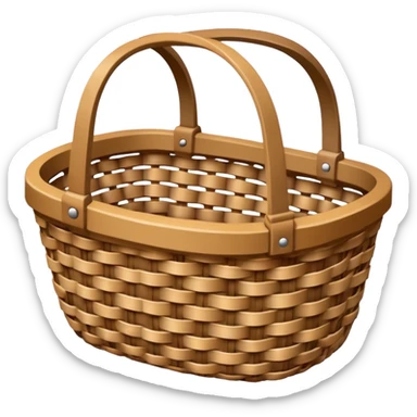 patterned empty wicker basket sticker