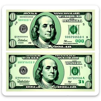 US dollar bill currency note sticker