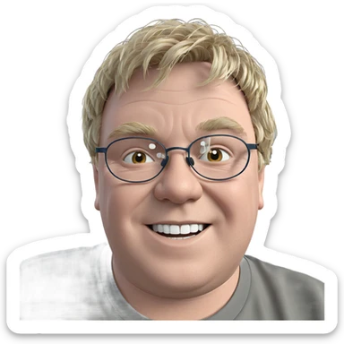 smiling boy with glasses sticker