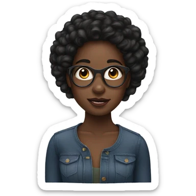 Black girl with air pods sticker