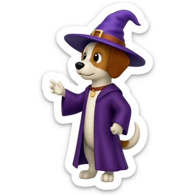 Dog wizard sticker