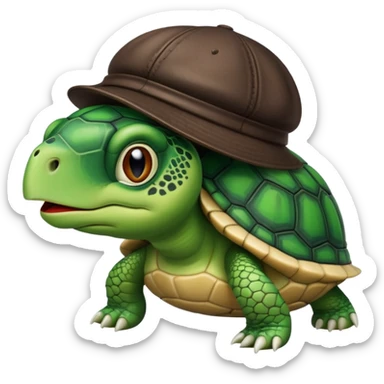 Turtle with Balenciaga hat on sticker