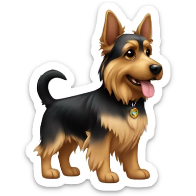 Yorkie and German shepherd standing next to each other sticker