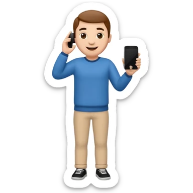 a single full body 3D bitmoji showing the action of talking to someone on mobile sticker