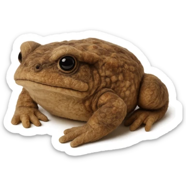 realistic bufo frog doll, plush toy, soft textures, detailed, no background sticker