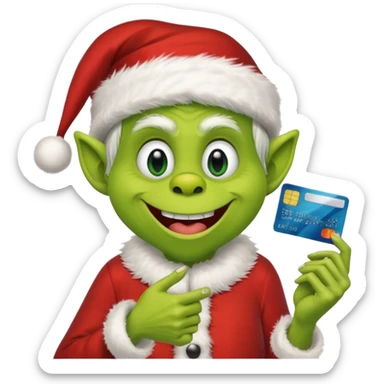 Credit Card Grinch sticker