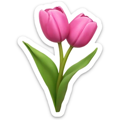 Pink tulips with a bow sticker