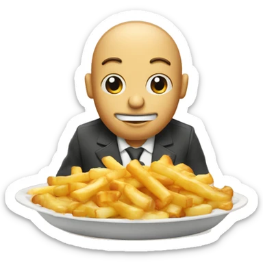 Monsieur qui mange une poutine sticker