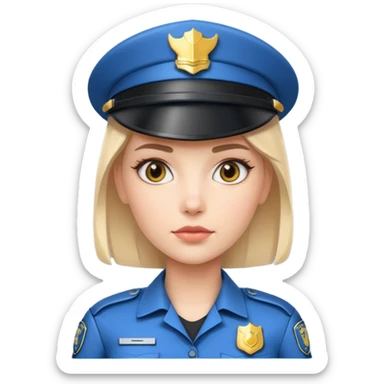 half robot futuristic female cop sticker