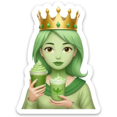 i want an emoji for a matcha queen sticker