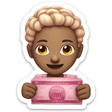 Cute pink money  sticker