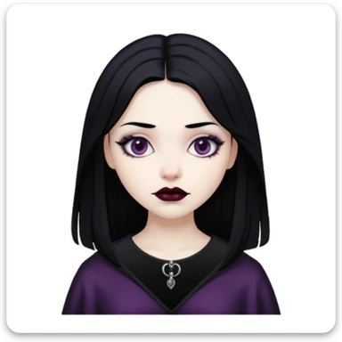 a slightly dark-haired girl in the Gothic style with black hair  sticker