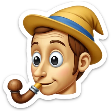 pinocchio with long nose sticker