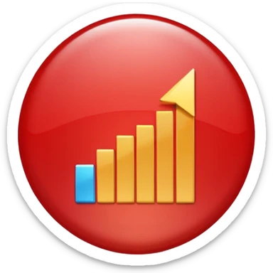 upward graph bursting play button sticker