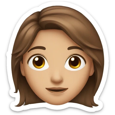 brown hair with brown eyes sticker