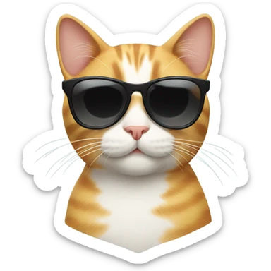 Cat with sunglasses sticker