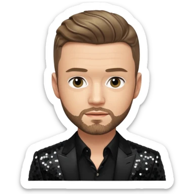 Justin Timberlake from 'N Sync with dark blonde hair, black sequin outfit sticker