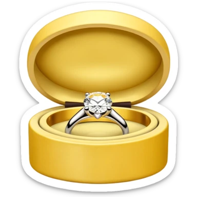 diamond ring in a pale yellow box  sticker