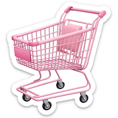Pale pink empty shopping cart sticker