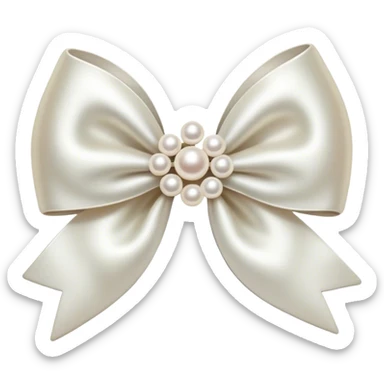Pearl bow hair clip  sticker