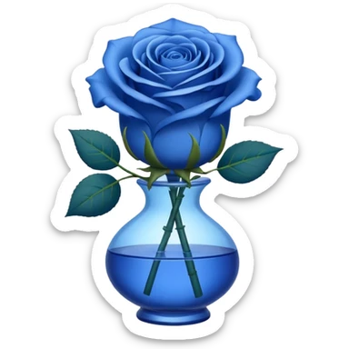 Blue rose in a vase sticker