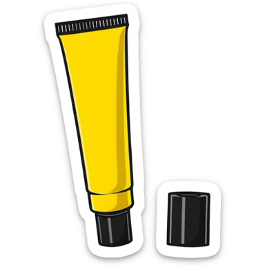 Yellow cosmetic tube of cream or lotion sticker